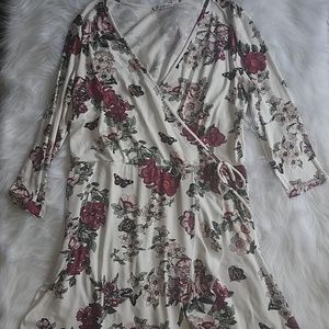 Charlotte Russe Faux Wrap Floral Dress